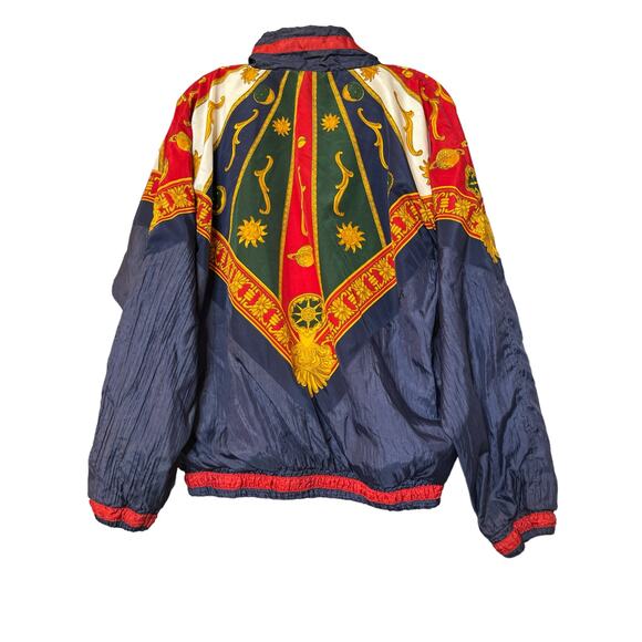 Vintage 80's Center Aisle Celestial Sun And Moon Windbreaker Jacket Blue Pop Art - Picture 4 of 9